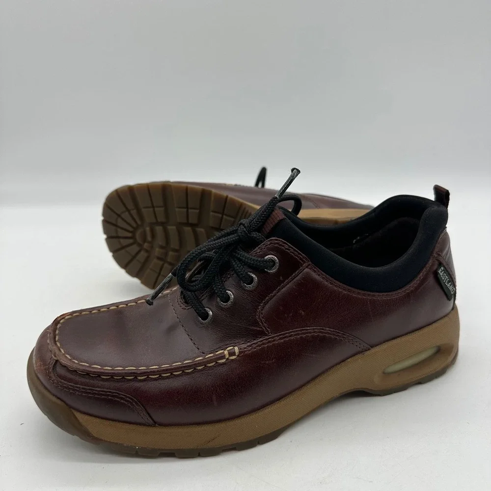 Eastland 3979 Mens Size 8M Burgundy‎ Leather Moc Toe Oxford Air Cushion Shoes
